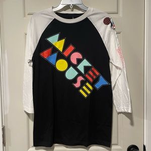 Disney Parks Adult Retro Mickey Mouse Quarter Sleeve T-Shirt
